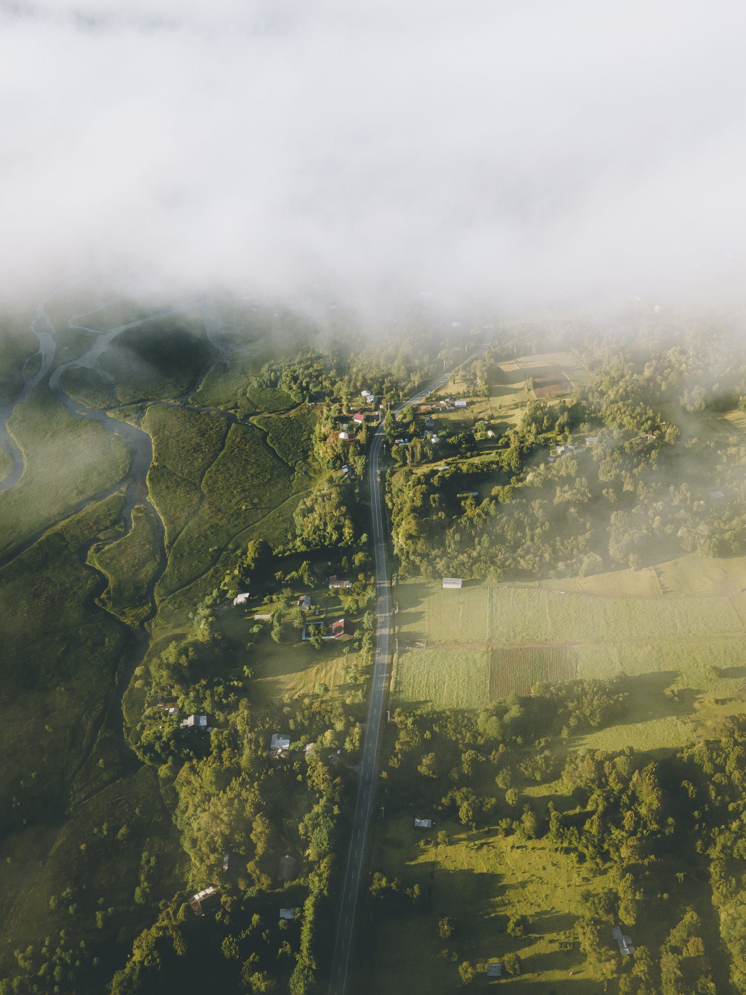 Vista aérea del Estuario de Reloncaví